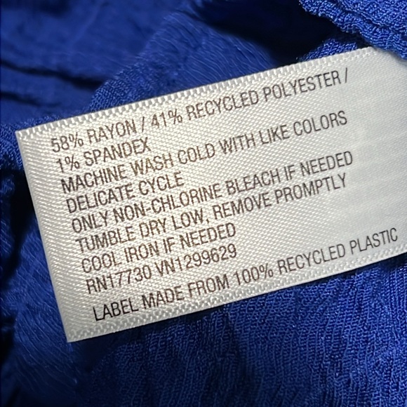 NWT Knox Rose Crinkle Gauze Midi Dress Royal Cobalt Blue Tiered Boho Pockets - Picture 12 of 12